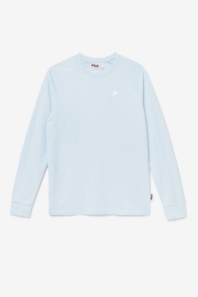 Fila Flynn Long Sleeve Blue T-Shirt Womens - NZ 29378-MQLZ